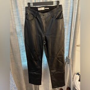 Abercrombie Vegan Leather 90s Straight Ultra High Rise